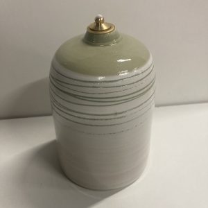 Grande lampe a huile vert et blanc
