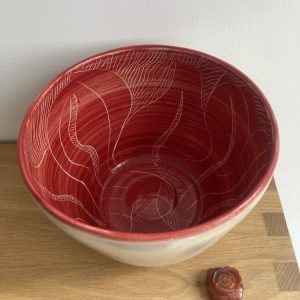 Grand bol / saladier rouge