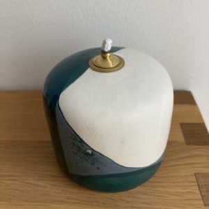 Lampe à huile bleue et blanche 2