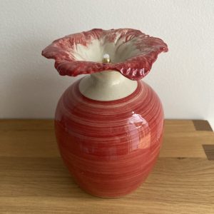 Lampe à huile fleur rouge